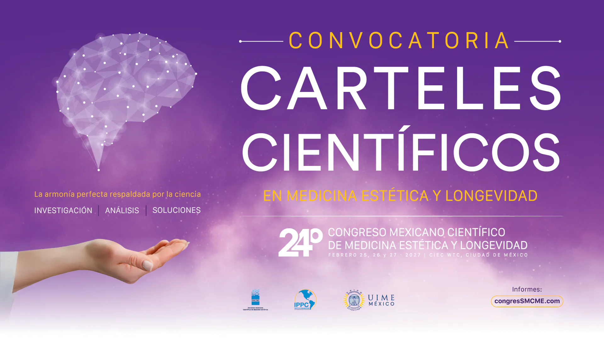Convocatoria de carteles científicos del 24º Congreso Mexicano Científico de Medicina Estética y Longevidad